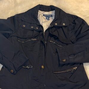 Evan Picone Dark Utility Jacket with Zipper Accents size petite medium women’s